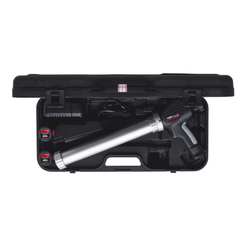 KS Tools Pistolet à cartouche sur batterie 600 ml avec 2 batteries et chargeur