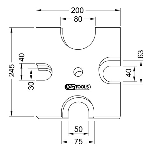 KS Tools Plaque de prismes Ø 40,0/63,0/75,0/80 mm