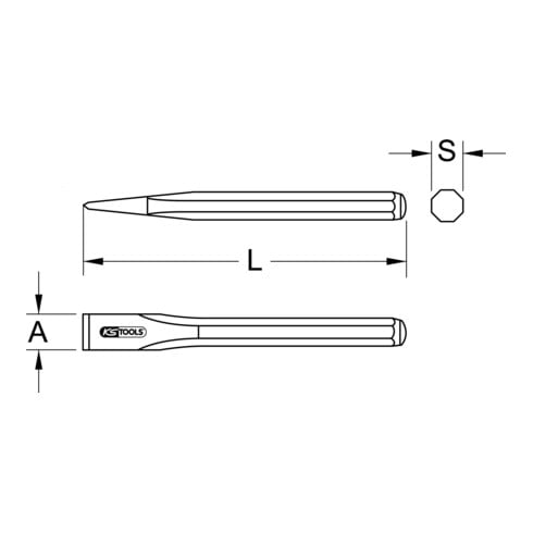 KS Tools platte beitel, 600x25mm
