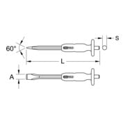 KS Tools platte beitel met beschermende handgreep, 8-kant-3