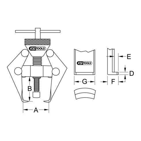 KS Tools Polklemmen- und Wischarm-Abzieher 2-armig, 15mm