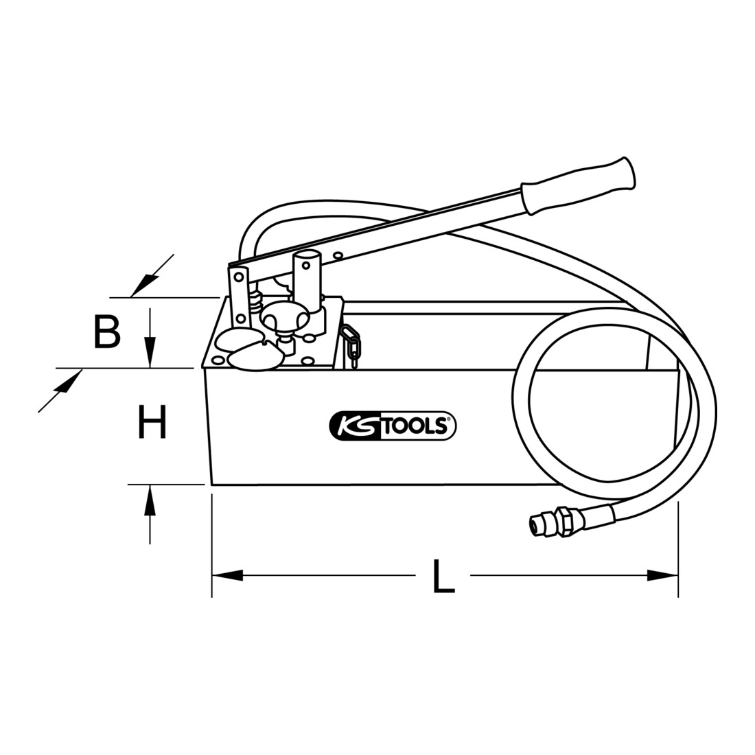 KS Tools Pompa per test di pressione in acciaio Inox, 12L