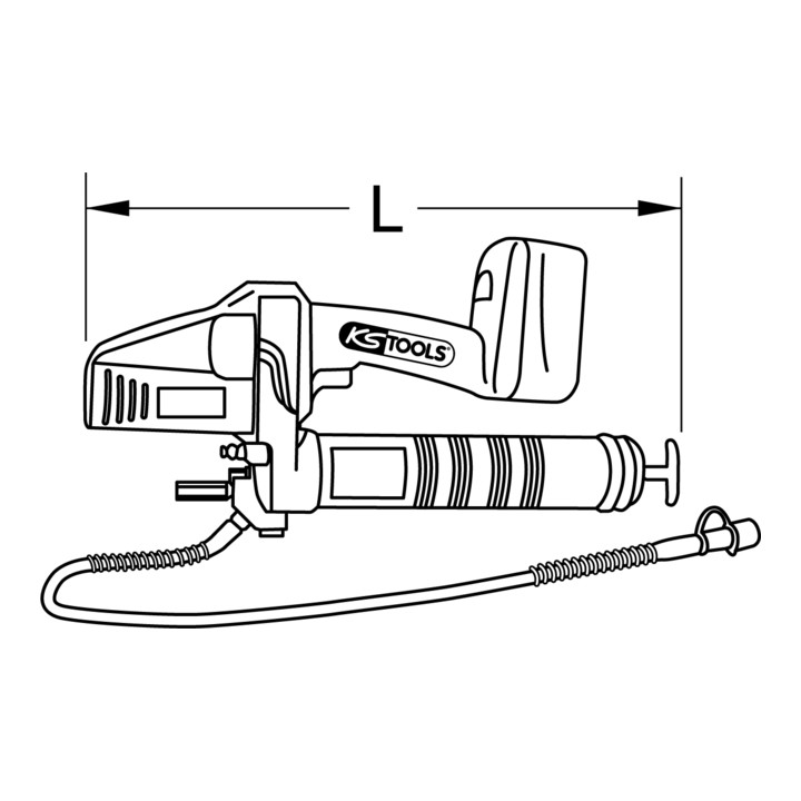 KS Tools Pompe à graisse sur batterie 400 ml, 420bar, 18V, avec 1 batterie et chargeur