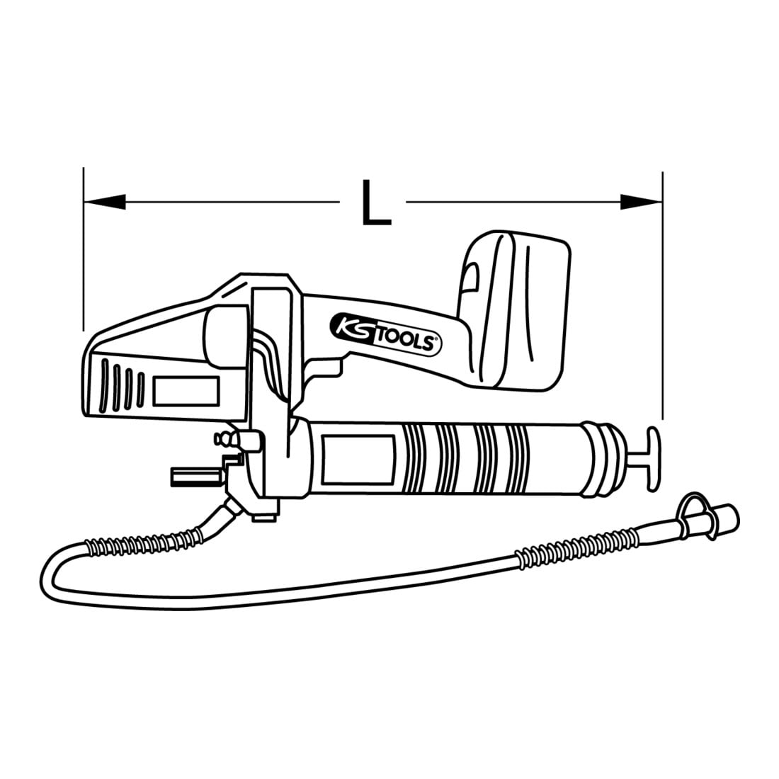 KS Tools Pompe à graisse sur batterie 400 ml, 420bar, 18V, avec 2 batteries et chargeur