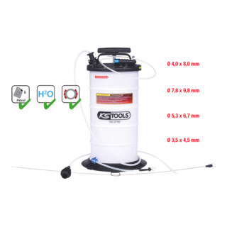 KS Tools Pompe d'aspiration par vide 9,5 l avec 4 sondes