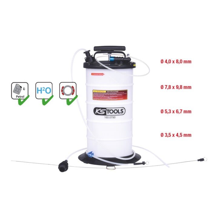 KS Tools Pompe d'aspiration par vide 9,5 l avec 4 sondes