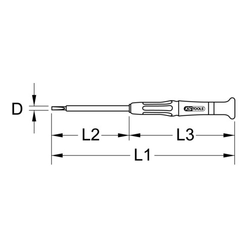 KS Tools Präzisions-Schraubendreher mit Schutzisolierung für Schlitzschrauben, 3,5 mm
