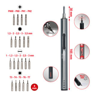 KS Tools precisie mechanica USB batterij schroevendraaier