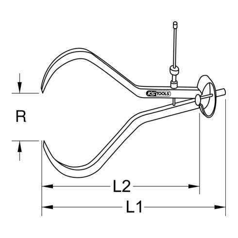 KS Tools precisie veerklem buitenklauw