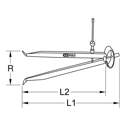 KS Tools precisie veerpons kompas binnen schuifmaat