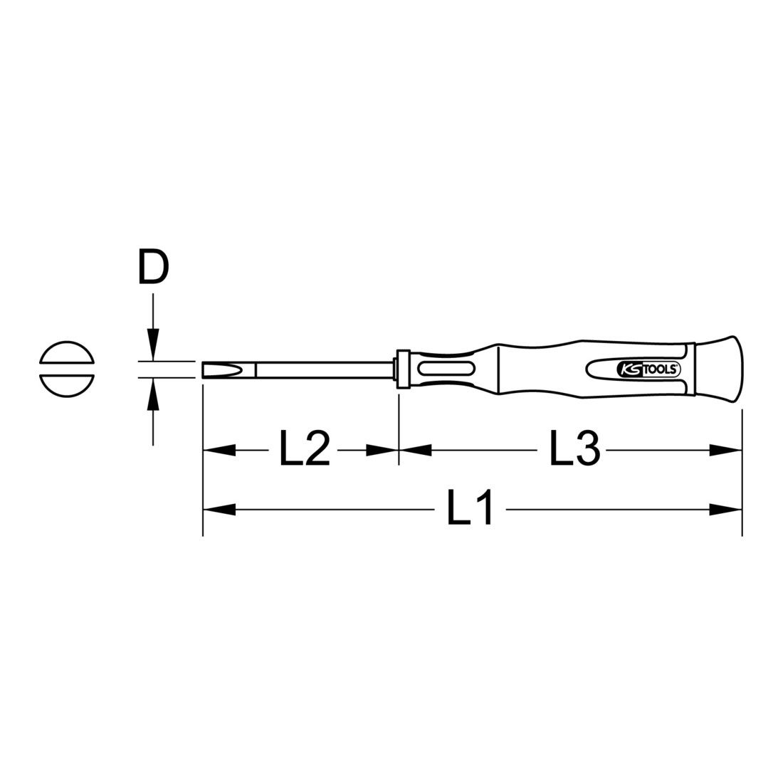KS Tools precision engineering sleufschroevendraaier, 1/16"