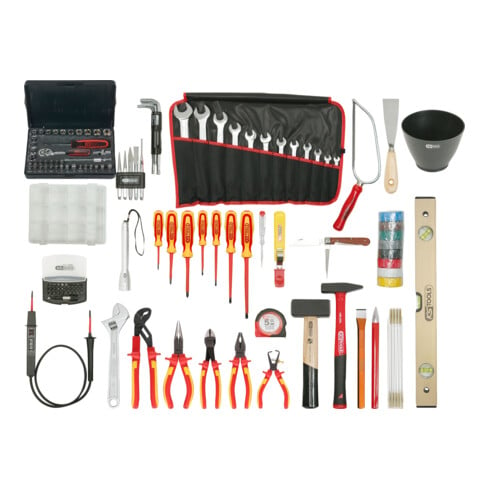 KS Tools Premium gereedschapskoffer voor elektricien, nylon tas, 132 dlg