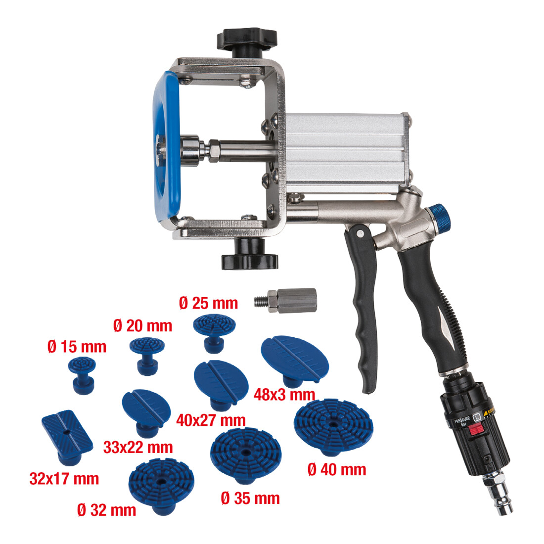 KS Tools professionele perslucht uitdeuk trekkerset, 12 stuks