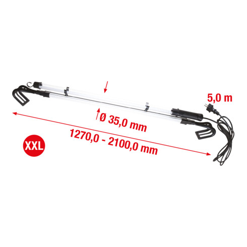 KS Tools Professionele XXL LED Werkplaats Handlamp met Expander Houder