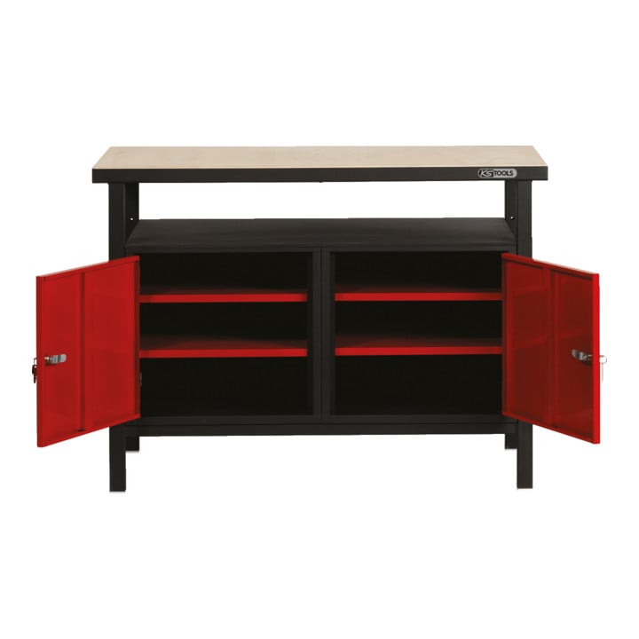 KS Tools Profi-Werkbank mit 2 Türen, H840xB1200xT600mm