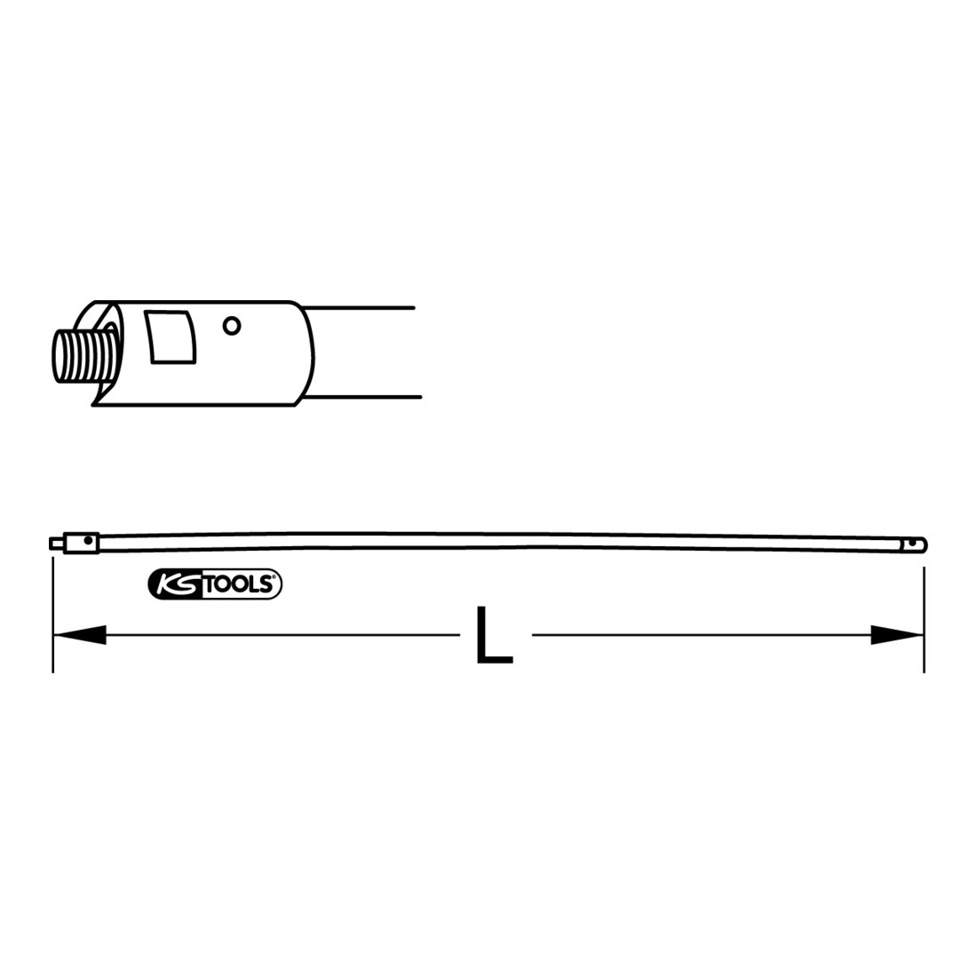 KS Tools Prolunga a vite per utensile spazzacamino Ø 18 mm