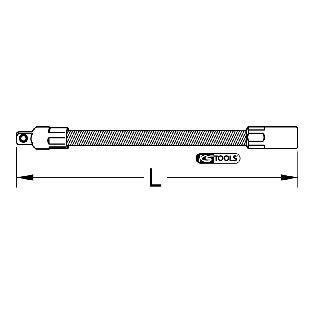 KS Tools Prolunga flessibile 1/4" CHROMEplus, 150mm