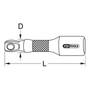 KS Tools Prolunga inclinabile CHROMEplus 3/8"-3