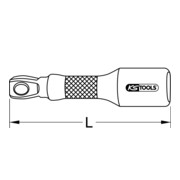 KS Tools Prolunga inclinabile CHROMEplus 3/8"-4
