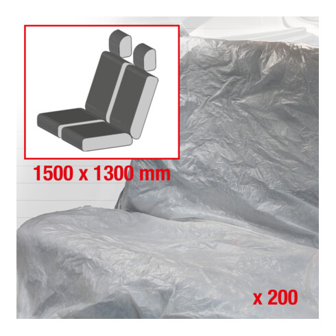 KS Tools Protèges-sièges jettables doubles, blanc, pack de 200