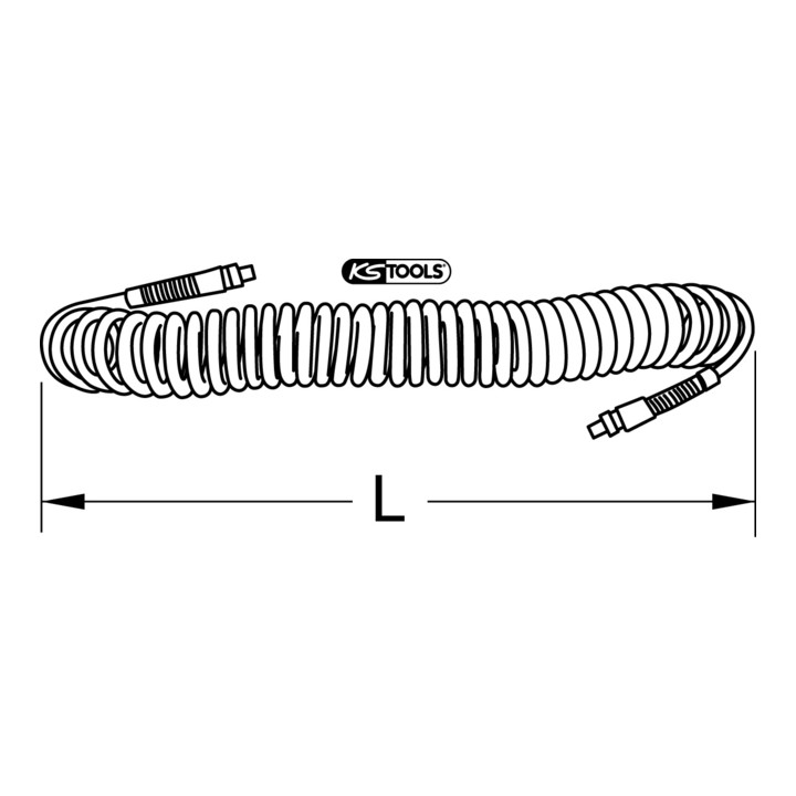 KS Tools PU perslucht spiraalslang Ø 6mm
