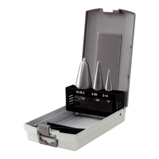 KS Tools Punta per lamiera HSS TiN, valigetta lamiera d'acciaio, 4pz.
