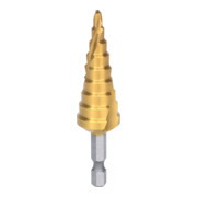 KS Tools Punta trapano a gradini 1/4" HSS-TiN-3