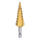 KS Tools Punta trapano a gradini 1/4" HSS-TiN-3