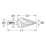 KS Tools Punta trapano a gradini HSS, extra corto, Ø4-12mm, 9 gradini-3