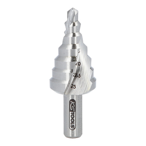 KS Tools Punta trapano a gradini HSS, Ø6-25mm, 7 gradini
