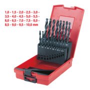 KS Tools Punte elicoidali HSS-R per trapano, custodia in plastica, 19pz., 1-10mm