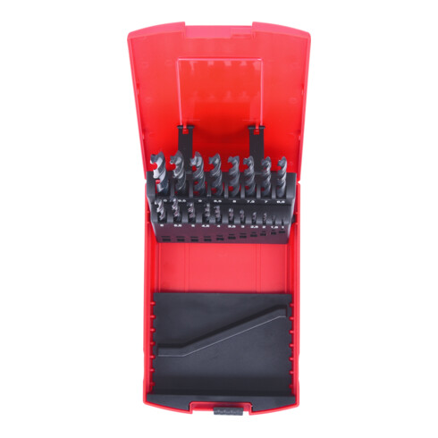 KS Tools Punte elicoidali HSS-R per trapano, custodia in plastica, 19pz., 1-10mm