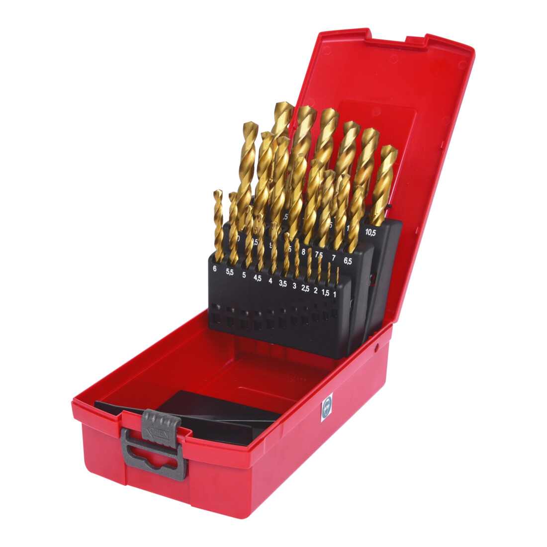 KS Tools Punte elicoidali HSS TiN, valigetta in plastica 25pz., 1-13mm