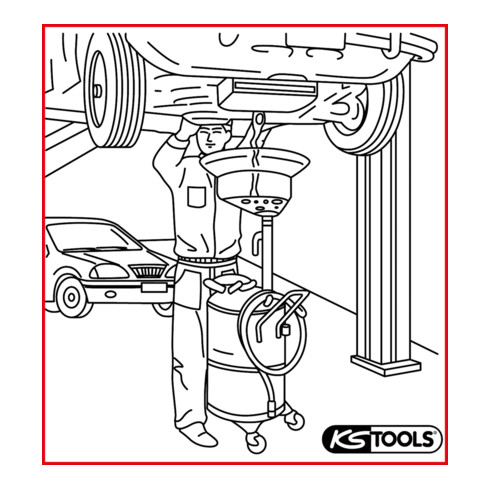 KS Tools Raccoglitore mobile olio esausto, 60L