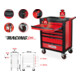 KS Tools RACINGline SCHWARZ/ROT Werkstattwagen mit 7 Schubladen