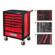 KS Tools RACINGline Servante d'atelier NOIR/ROUGE avec 7 tiroirs et 215 outils d'excellente qualité