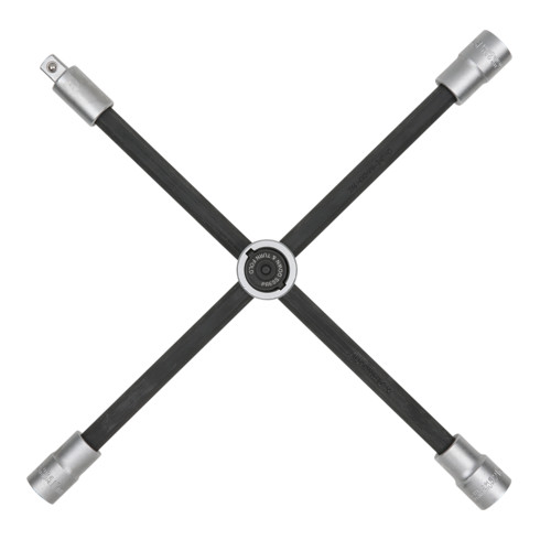 KS Tools Rad-Kreuzschlüssel mit Gleitgelenk für PKW, 1/2"x17x19x21mm