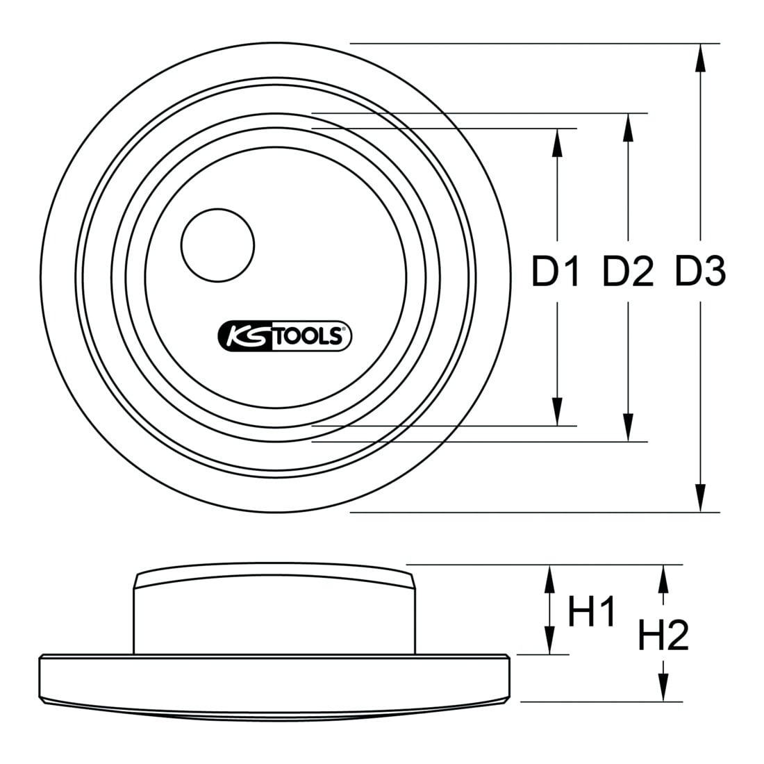 KS Tools Radlager-Einbauhilfe für DAF D. 73,5x81,5x137,5 mm