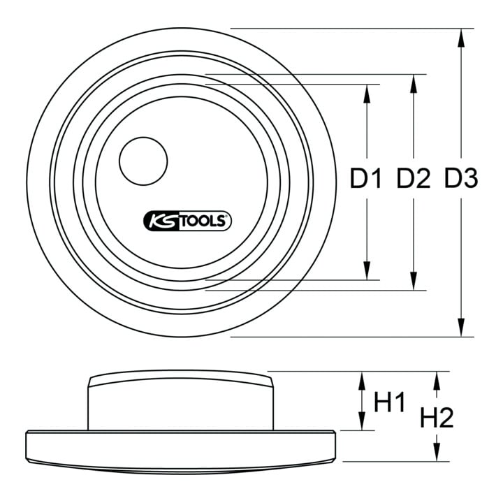 KS Tools Radlager-Einbauhilfe für Volvo, Vorderachse, D.61 mm