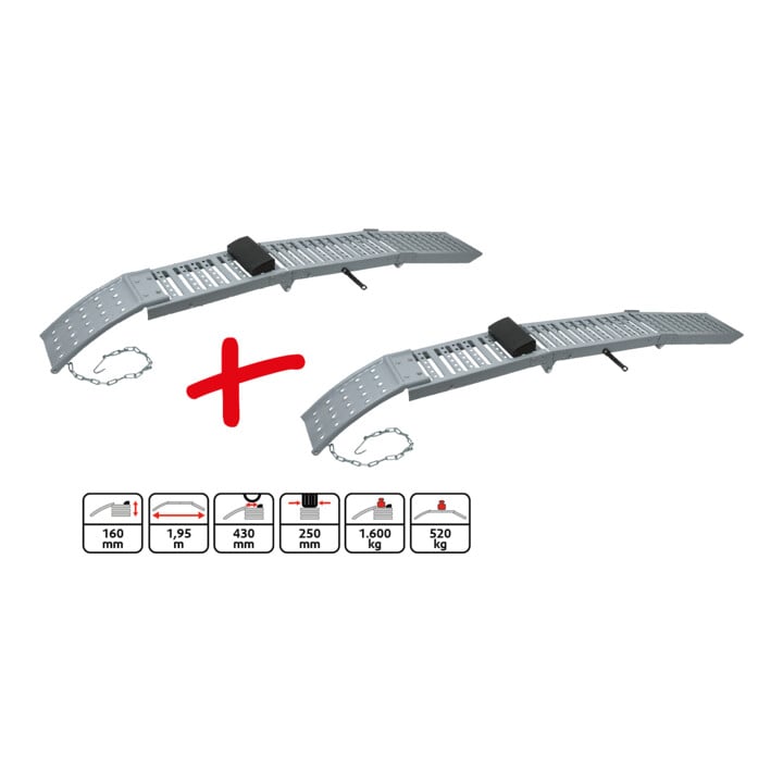 KS Tools Rampe d'accès pliable, 2 pcs.