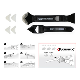 KS Tools Raschietti FUGENFIX in silicone ed estrattori, 7pz.