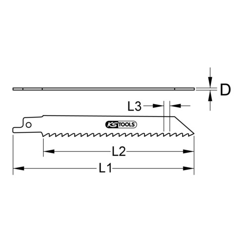 KS Tools reciprozaagblad, 150mm, Vario vertanding, 1,8-2,5mm, set van 5