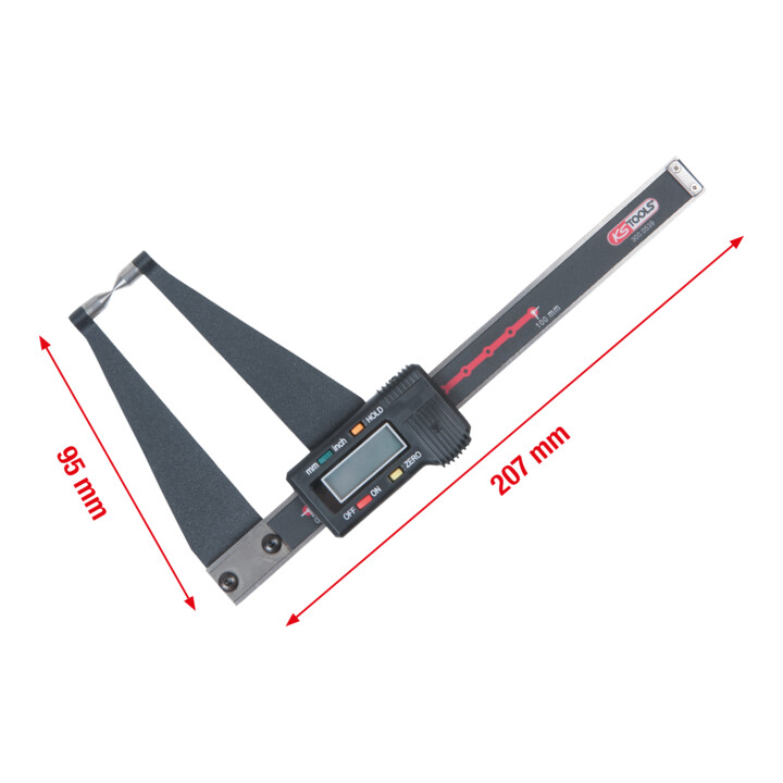 KS Tools Règle de mesure numérique pour disques de freins, 0 - 100 mm