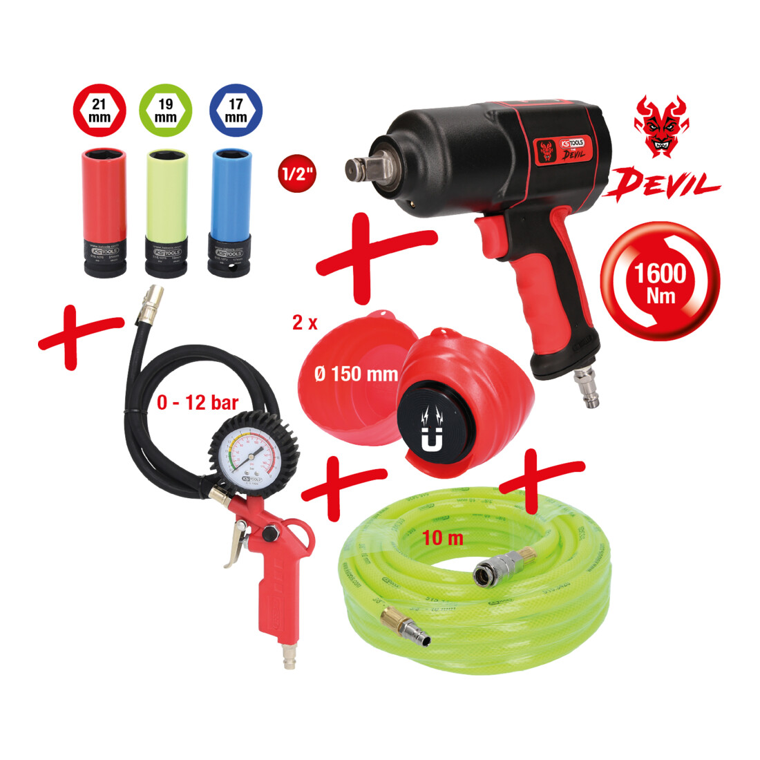 KS Tools Reifen-/Räder Aktionspaket The Devil, 8-tlg