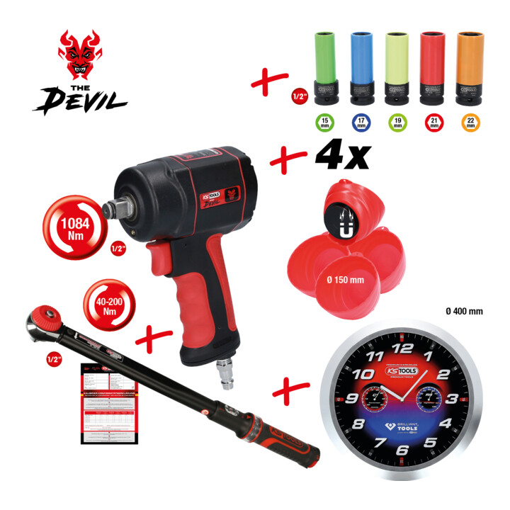 KS Tools Reifen-/Räder Aktionspaket The miniDevil, 12-tlg