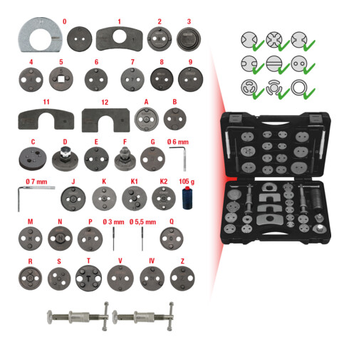 KS Tools remzuiger reset gereedschap set, 41 delig