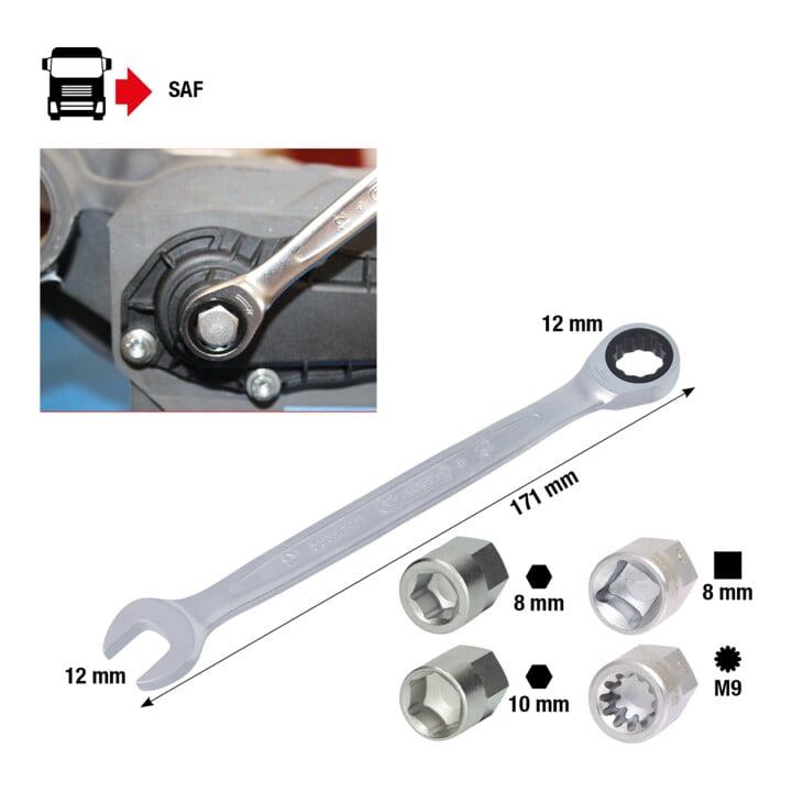 KS Tools remzuiger speciale dopsleutelset voor WABCO en Knorr schijfremmen, 5 dlg.