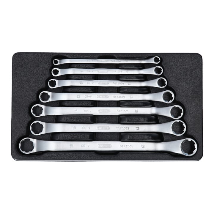 KS Tools RESCUEpower Doppel-Ringschlüssel-Satz, gekröpft 7-tlg 6-19mm