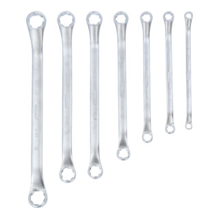 KS Tools RESCUEpower Dubbele ringsleutelset, tweezijdig gebogen, 7-dlg 6-19mm