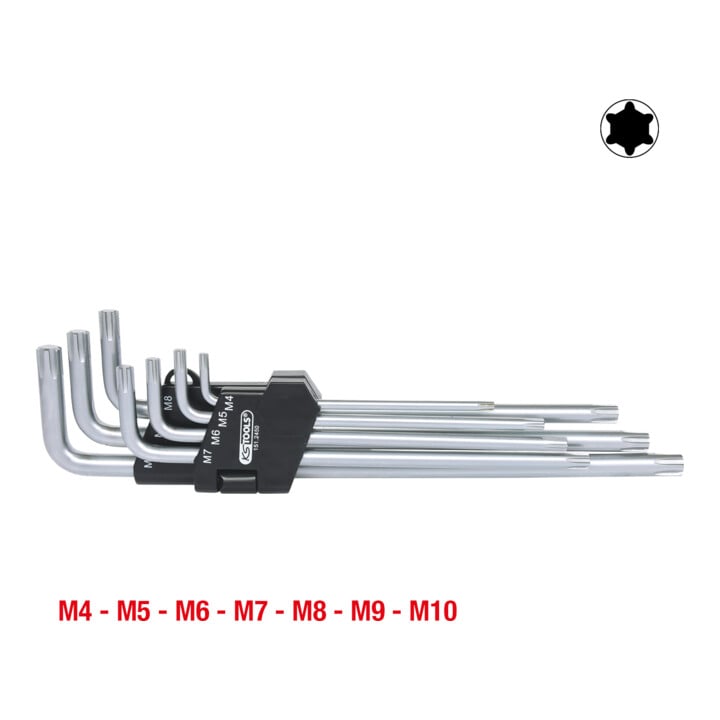 KS Tools RIBE-Winkelstiftschlüssel-Satz, lang, 7-teilig